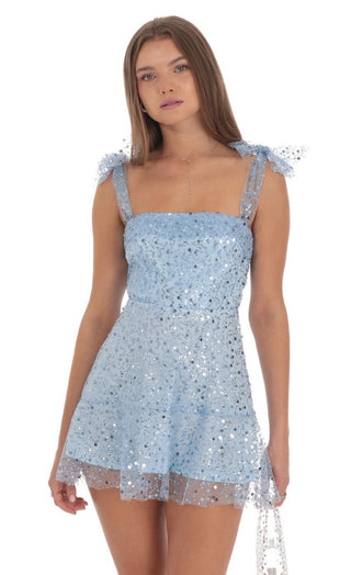 Evermore Sequin Mini Dress (Sky Blue)