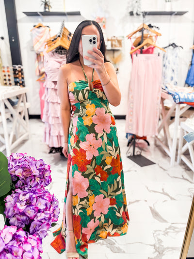 Mint Julep Halter Maxi Dress Ibiza Garden