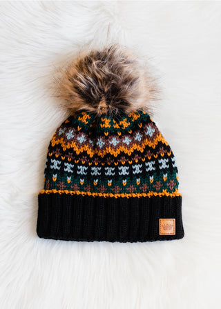 Mountainside Pom Beanie (Black)