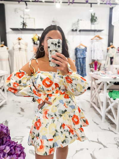 Marina Floral Skirt Set (White)