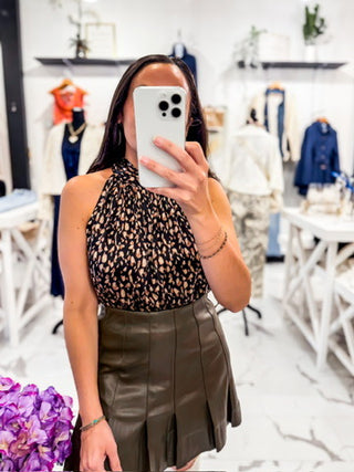 Spotlight Secrets Pleated Top (Black)