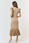 The Afterglow Plated Knit Dress (Sand)