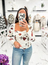 Bella V Boutique She's So Elegant Long Sleeve Top (Cream)