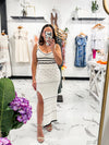 A Good Time Crochet Slit Dress (Ivory)
