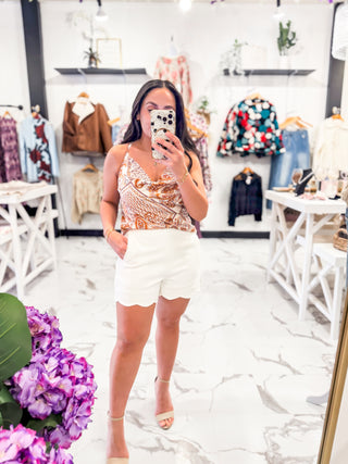 White Stretchy Dress Shorts