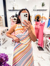 Frnch Stripe Multi Top and Skirt Set