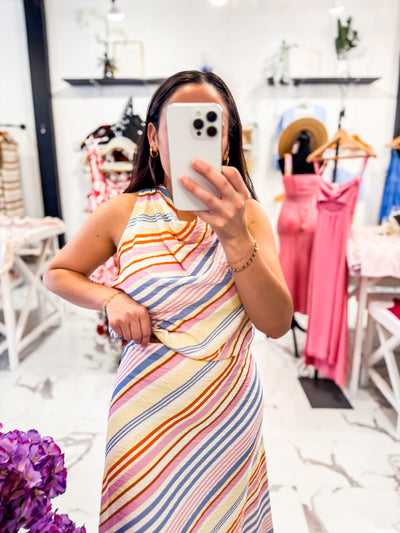 Frnch Stripe Multi Top and Skirt Set