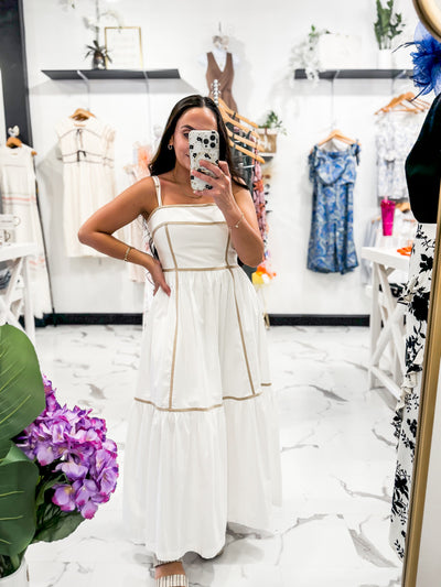That Summer Feeling Contrast Dress (Off White)