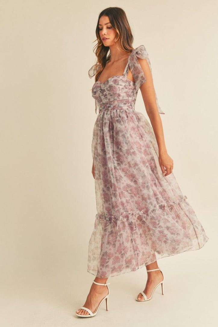 Fairytale Tiered Midi Dress (Purple)