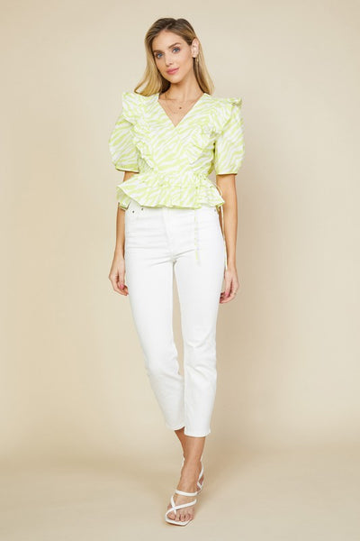 Making A Statement Blouse (Lime Yellow)