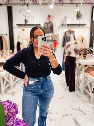 Always Reliable Knit Cardigan (Navy)