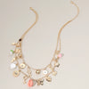 Sandy Layered Charm Necklace (Pink)