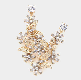 Feeling Butterflies Dangle Earrings (Gold)