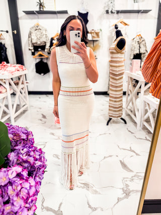 Fringe With Benefits Dress (Ivory)
