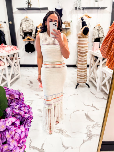 Fringe With Benefits Dress (Ivory)