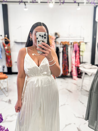 Bella V Boutique Bride to Be Pleated Jumpsuit  