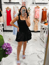 Never Disappoints Bubble Hem Dress (Black)