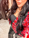 Bella V Boutique Tweed Pink and Red Jacket