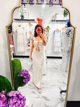 You Have My Heart Front Tie Top (Cream)