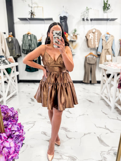 Good Luck Metallic Dress (Bronze)