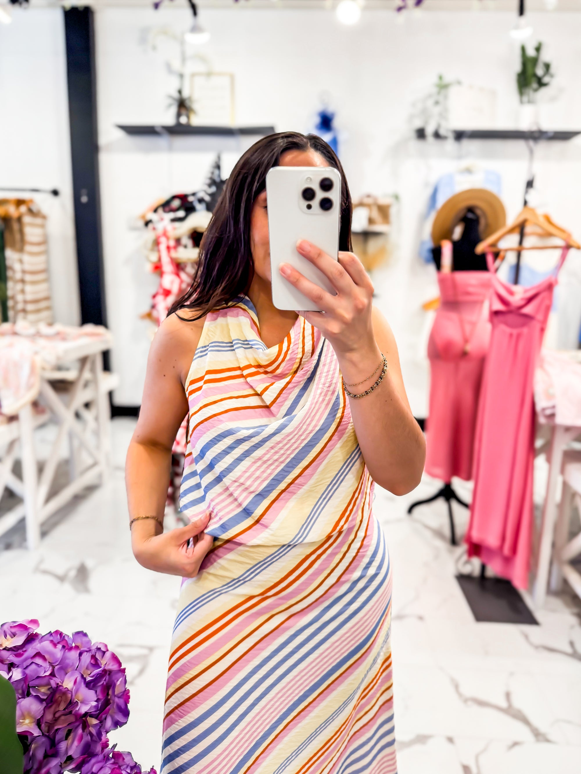 Frnch Stripe Print Top