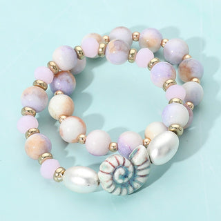 Meredith Beaded Layered Bracelet (Lavender)