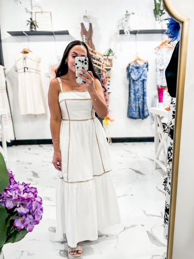 That Summer Feeling Contrast Dress (Off White)