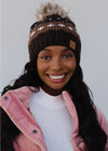 Cabin Weekend Pom Beanie (Dark Brown)