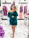 First Dance Satin Mini Dress (Emerald)