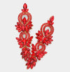 Breaking Hearts Stone Dangle Earrings (Red)