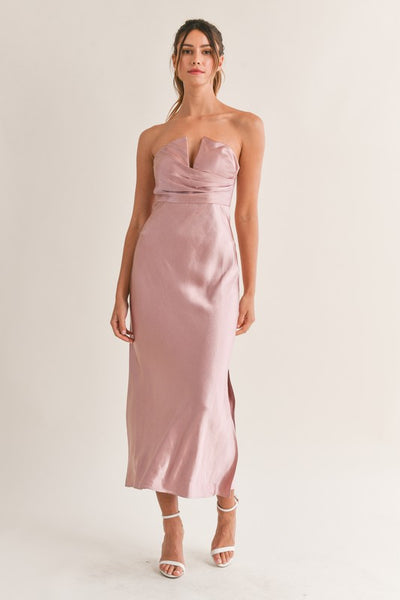 Be My Date Satin Dress (Dusty Mauve)