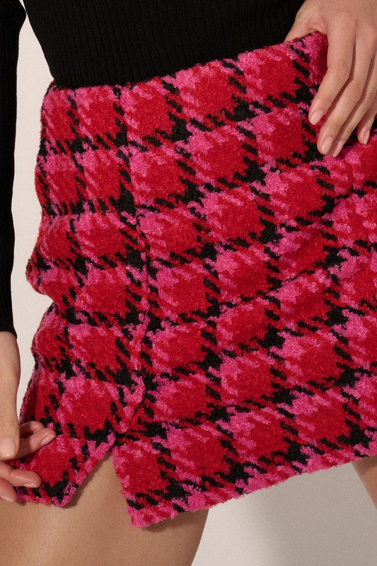 Bella V Boutique Tweed Fabric Skirt