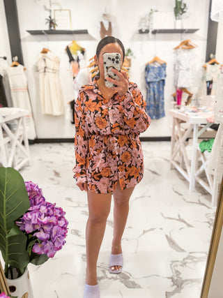 Bella V Boutique Living Life In Full Bloom Shirt Romper