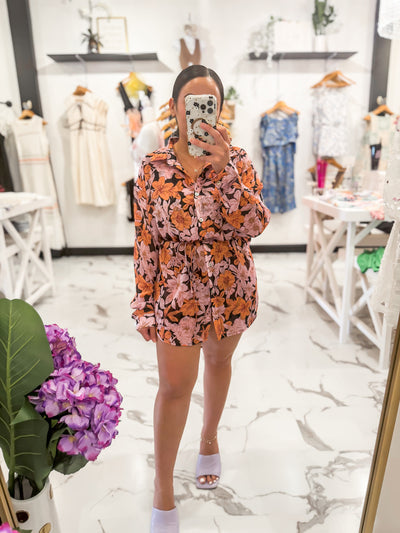 Bella V Boutique Living Life In Full Bloom Shirt Romper