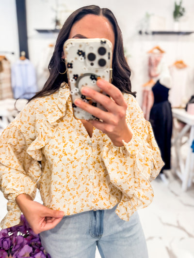 Dreaming Daisy Ruffle Blouse (Yellow)