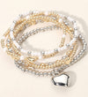 Gwendolyn Heart Charm Beaded Bracelets (Gold/Silver)