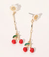 Cherries Drop Dangle Earrings (Gold)