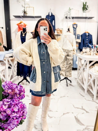 How to Style a Denim Sweater for Fall 