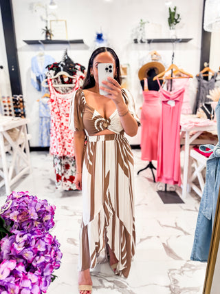 Salt & Sand Two Piece Skirt Set (Nude/Cream)