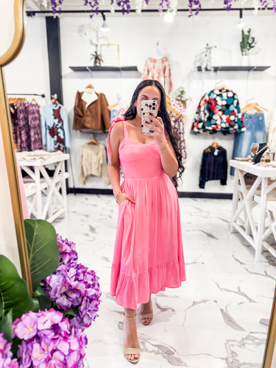 Finding My Paradise Ruffle Dress (Pink)