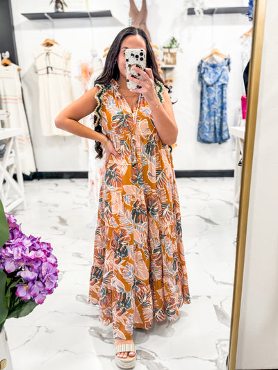 Somewhere To Go Flowy Maxi Dress (Multi)