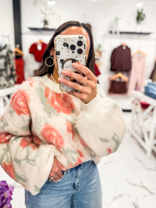 All I Wanted Floral Sweater (Ivory)
