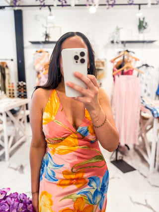 Open Back Satin Dress