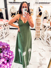 Havana Days Halter Maxi Dress (Olive)