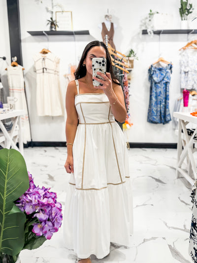 That Summer Feeling Contrast Dress (Off White)