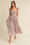 Fairytale Tiered Midi Dress (Purple)