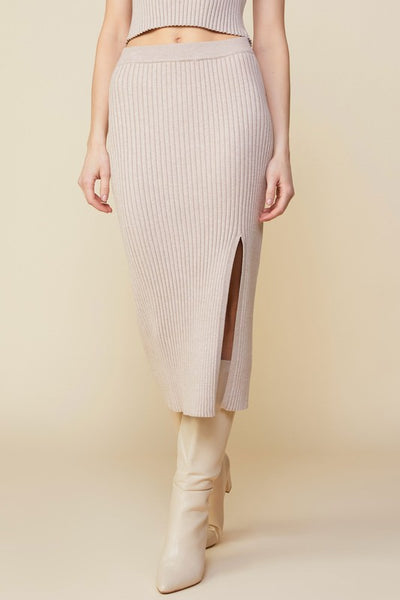 Just What You Need Midi Skirt (Taupe)