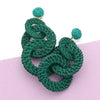 Eleanor Woven Dangle Earrings (Green))