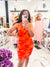 Trophy Room Mini Ruching Dress (Orange)