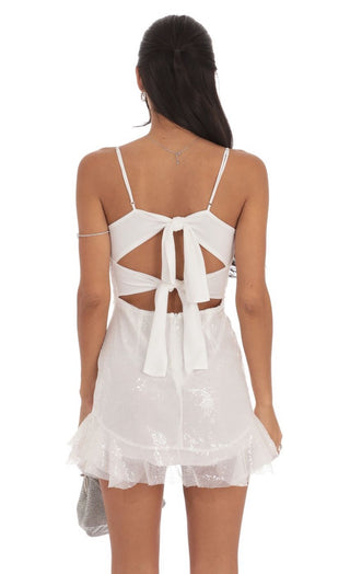 Made In Heaven Sequin Mini Dress (White)
